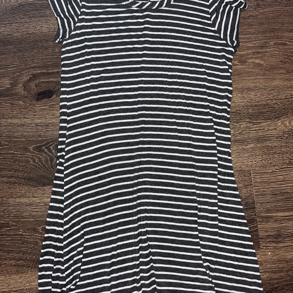 LuLaRoe Black and White Striped Dress